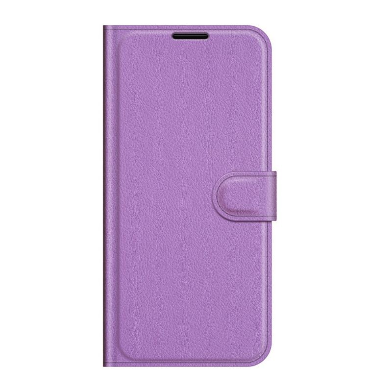 Flip Cover Oppo Reno 6 Pro 5G Klassisk Litchi Tekstur