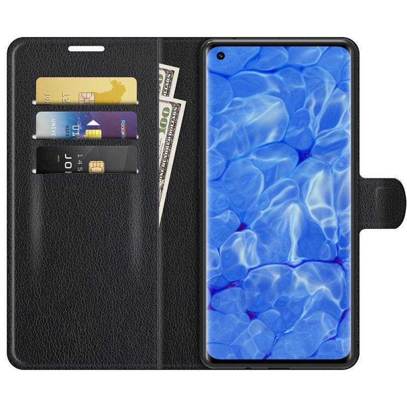 Flip Cover Oppo Reno 6 Pro 5G Klassisk Litchi Tekstur