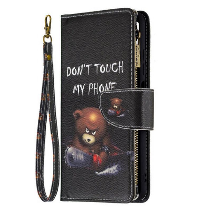 Flip Cover Xiaomi Redmi Note 10 5G Lommebjørn Med Lynlås