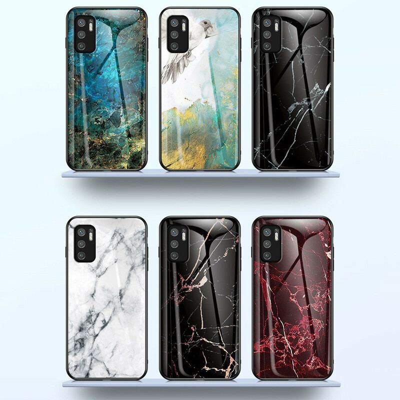 Mobilcover Xiaomi Redmi Note 10 5G Marmorfarver Hærdet Glas