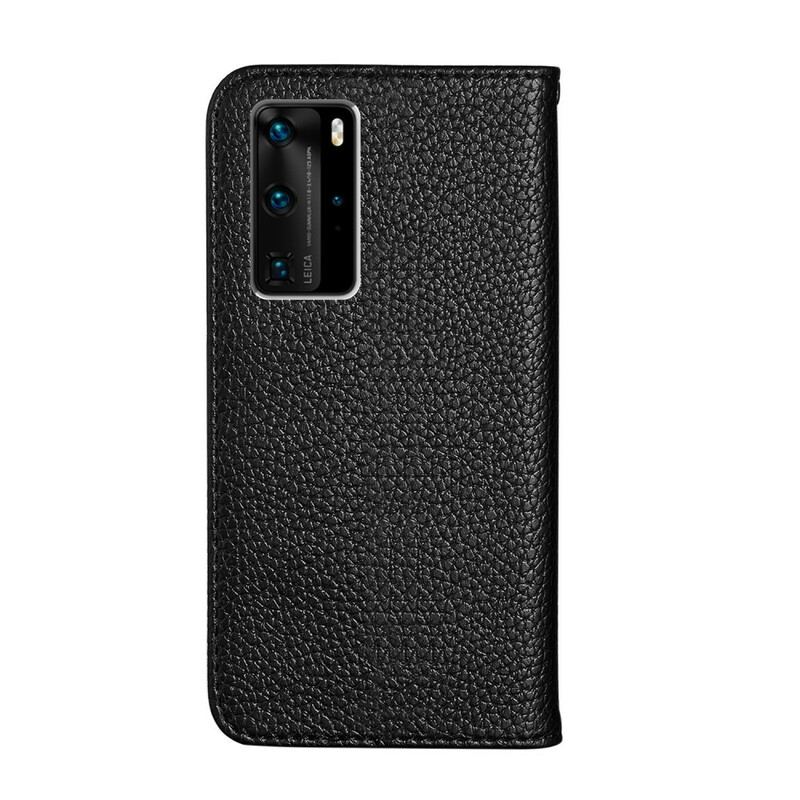 Cover Huawei P40 Pro Flip Cover Litchi Ultra Chic Imiteret Læder