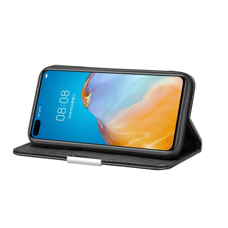 Cover Huawei P40 Pro Flip Cover Litchi Ultra Chic Imiteret Læder