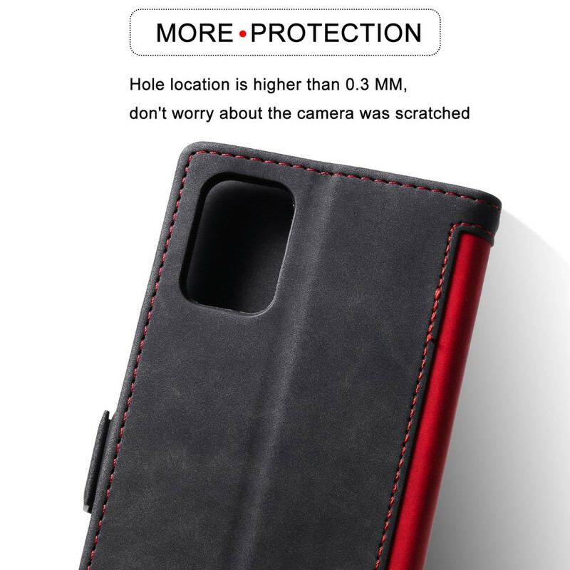 Læder Cover Huawei P40 Pro Tofarvede Imiteret Læderforstærkede Konturer