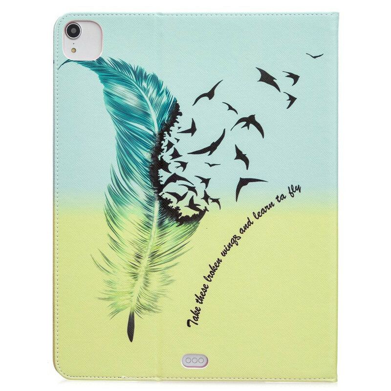 Flip Cover iPad Pro 12.9" (2021) Fjer Print Mønster