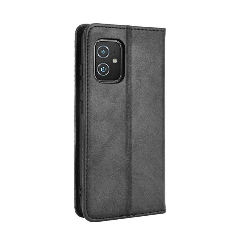 Cover Asus Zenfone 8 Flip Cover Stiliseret Vintage Lædereffekt