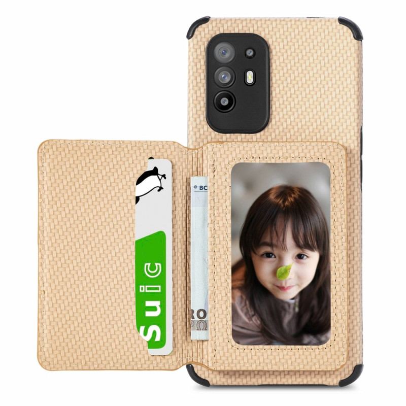 Cover Oppo A94 5G Carbon Fiber Kortholder