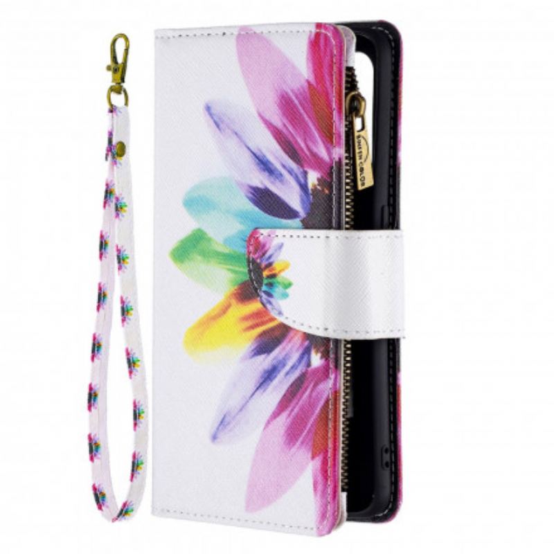 Flip Cover Oppo A94 5G Blomsterlomme Med Lynlås