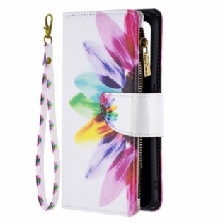 Flip Cover Oppo A94 5G Blomsterlomme Med Lynlås