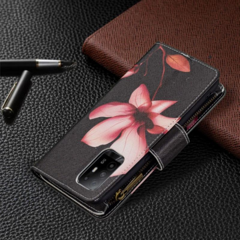 Flip Cover Oppo A94 5G Blomsterlomme Med Lynlås