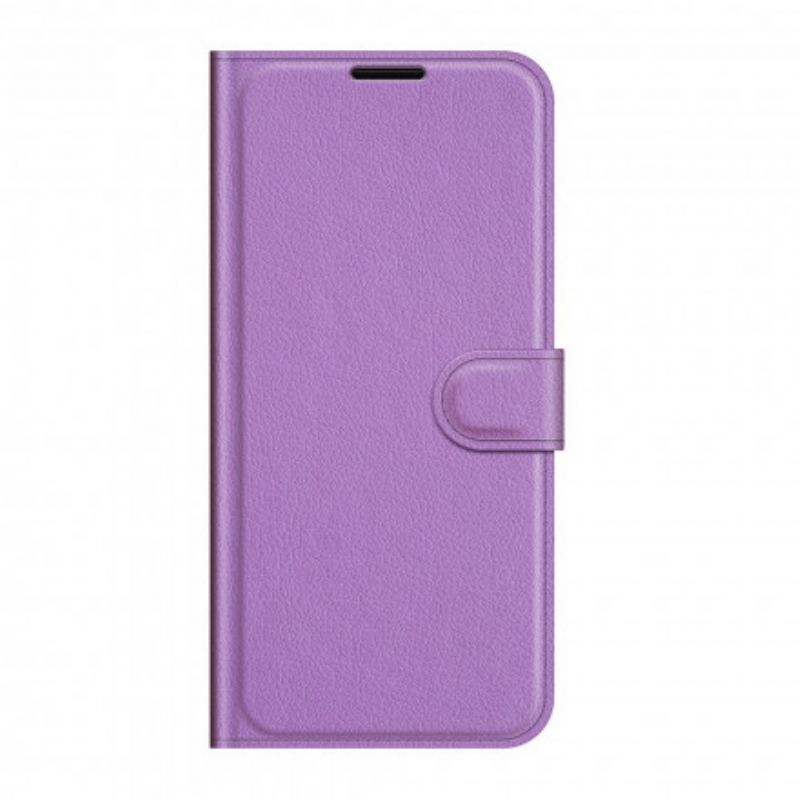 Flip Cover Oppo A94 5G Klassisk Litchi Imiteret Læder