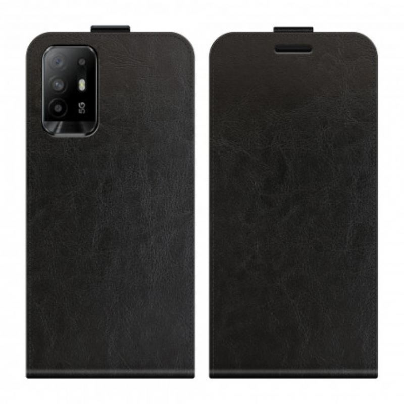 Flip Cover Oppo A94 5G Læder Cover Lodret Klap I Lædereffekt