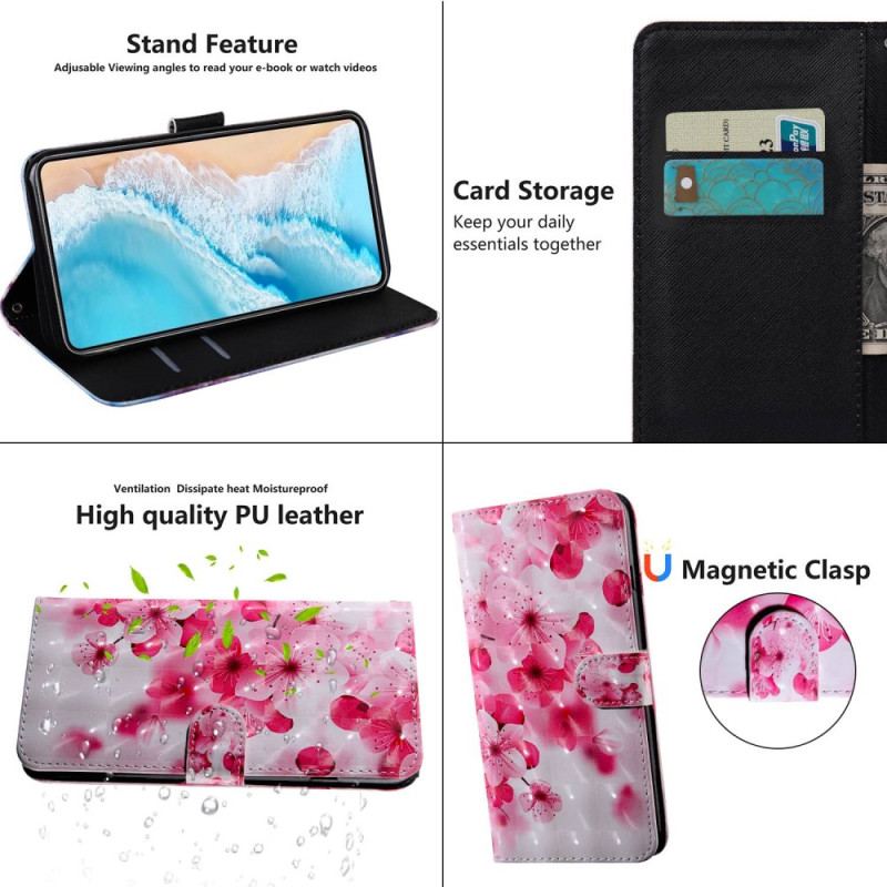 Flip Cover Oppo A94 5G Rose Blomster Med Snor