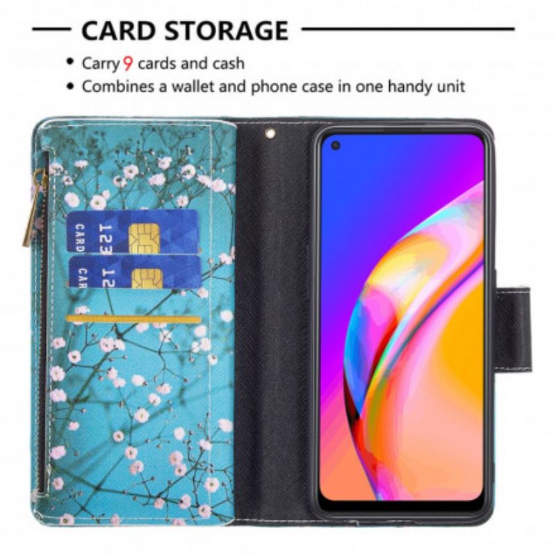 Flip Cover Oppo A94 5G Trælomme Med Lynlås