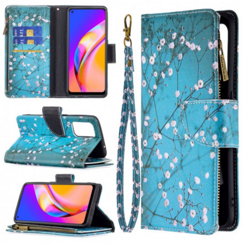 Flip Cover Oppo A94 5G Trælomme Med Lynlås