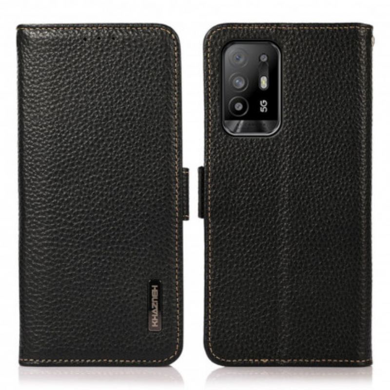 Læder Cover Oppo A94 5G Litchi Læder Khazneh Rfid