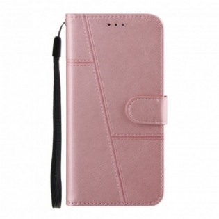 Læder Cover Oppo A94 5G Med Snor Strappy Geo Lædereffekt