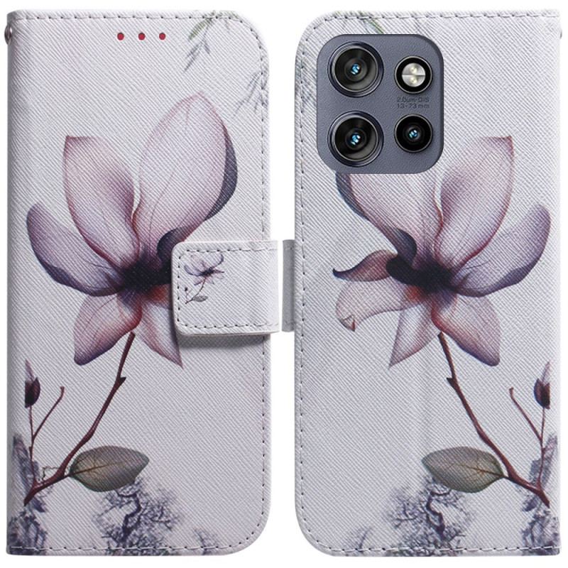 Flip Cover Motorola Edge 50 Neo Lyserød Blomst