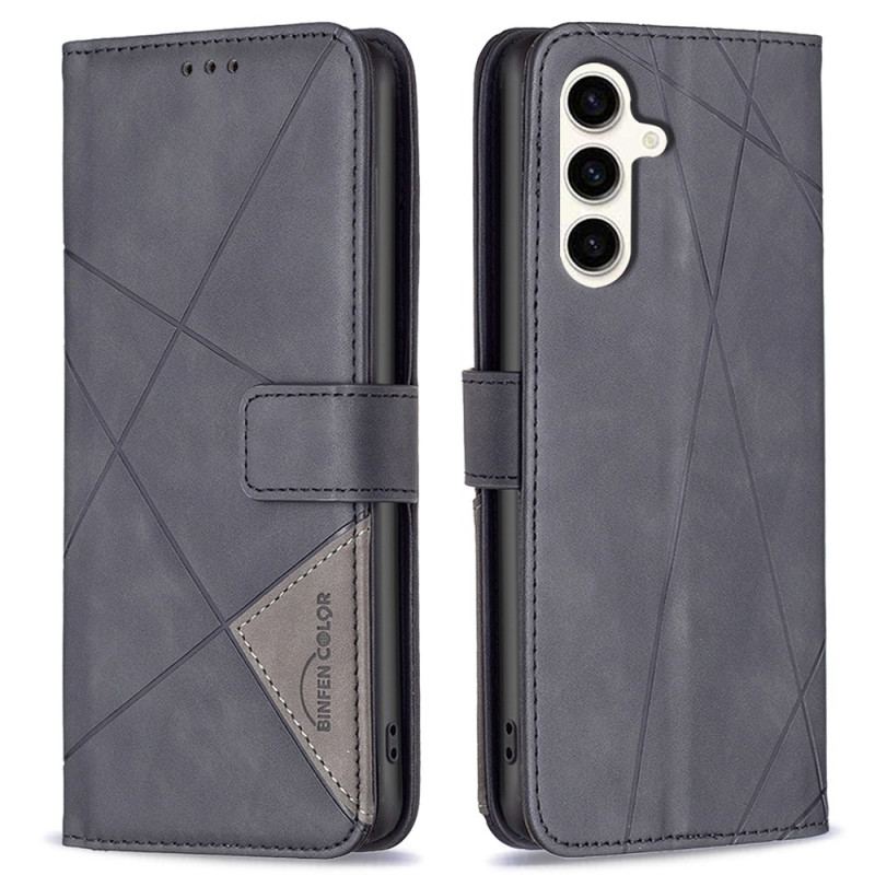 Flip Cover Samsung Galaxy S24 Fe Binfen Farve Geometrisk Mønster
