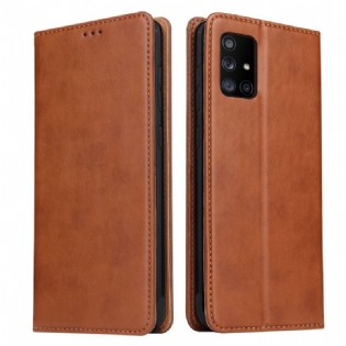 Cover Samsung Galaxy A71 5G Flip Cover Ægte Læder