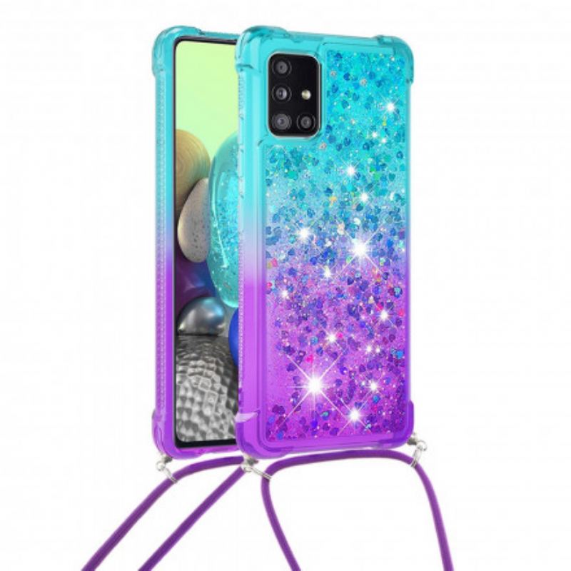 Mobilcover Samsung Galaxy A71 5G Silikone Pailletter Og Snor