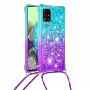 Mobilcover Samsung Galaxy A71 5G Silikone Pailletter Og Snor