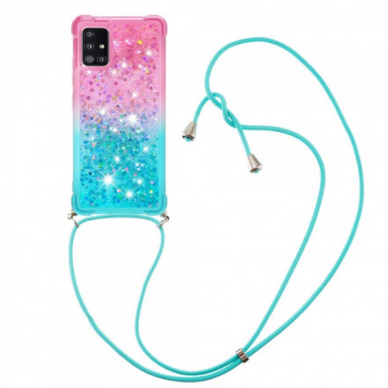 Mobilcover Samsung Galaxy A71 5G Silikone Pailletter Og Snor