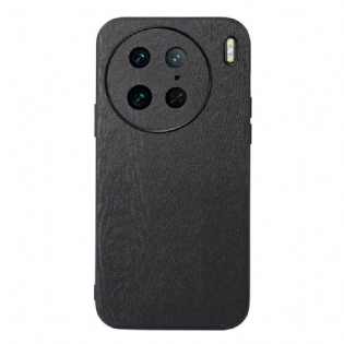 Cover Vivo X90 Pro Imiteret Læder Træeffekt