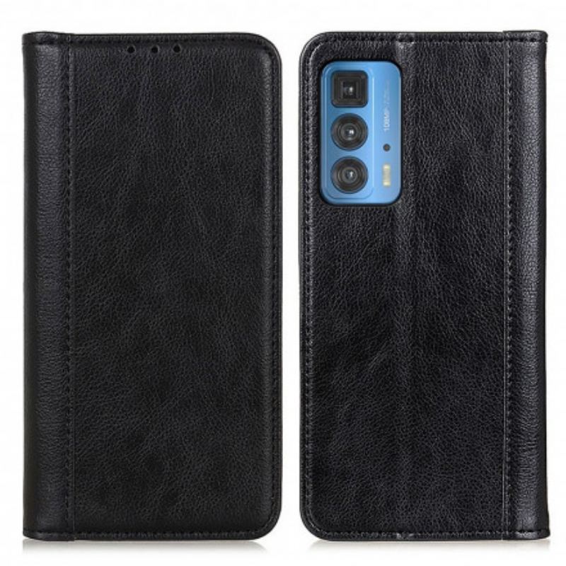 Cover Motorola Edge 20 Pro Flip Cover Litchi Split Læderversion