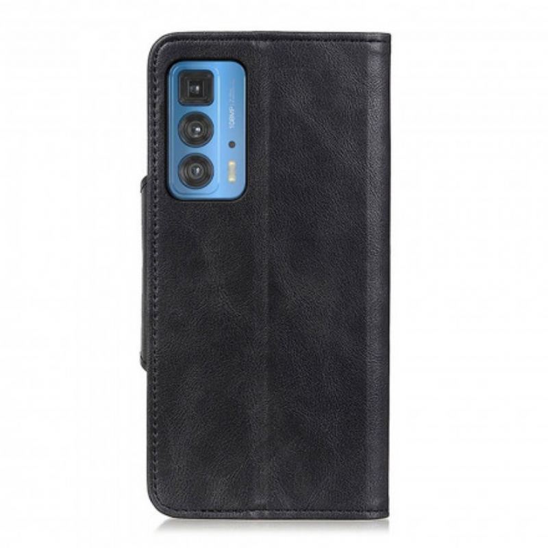 Flip Cover Motorola Edge 20 Pro Imiteret Læder Knap