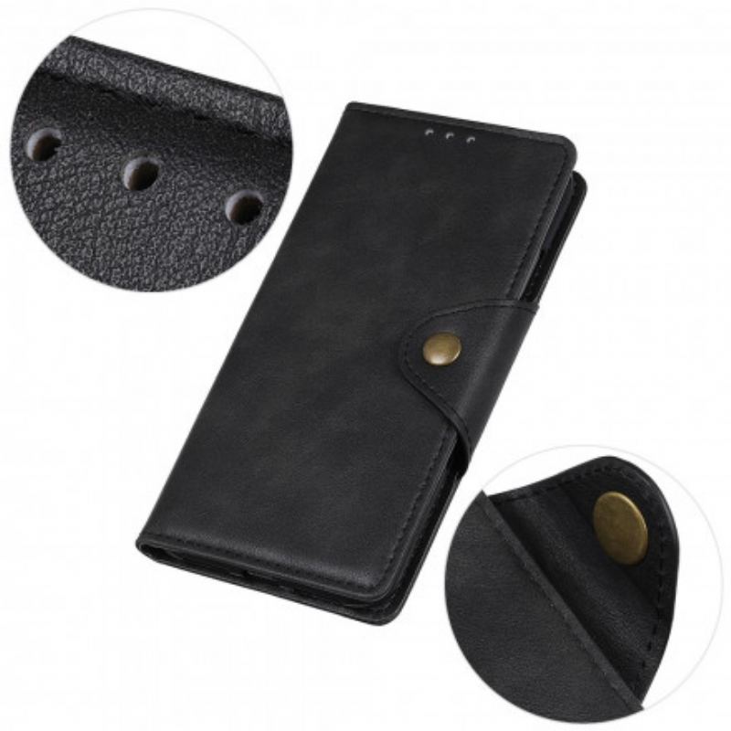 Flip Cover Motorola Edge 20 Pro Imiteret Læder Knap