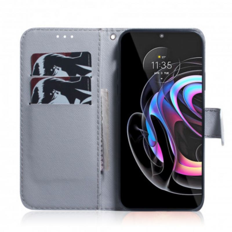 Flip Cover Motorola Edge 20 Pro Tiger Ansigt