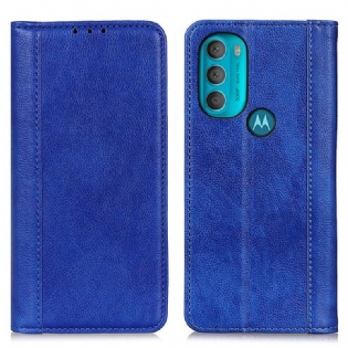 Cover Moto G71 5G Flip Cover Elegance Split Litchi Læder