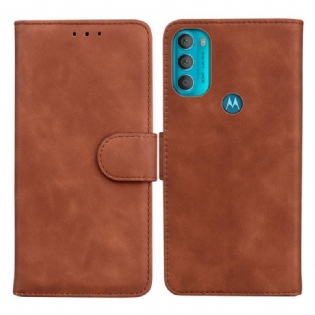 Flip Cover Moto G71 5G Monokrom Lædereffekt