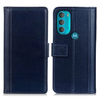 Læder Cover Moto G71 5G Lædereffekt Farvet Version