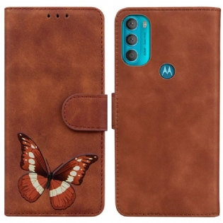Læder Cover Moto G71 5G Skin-touch Butterfly