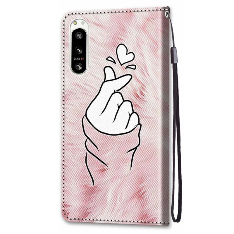 Flip Cover Sony Xperia 5 IV Finger Hjerte