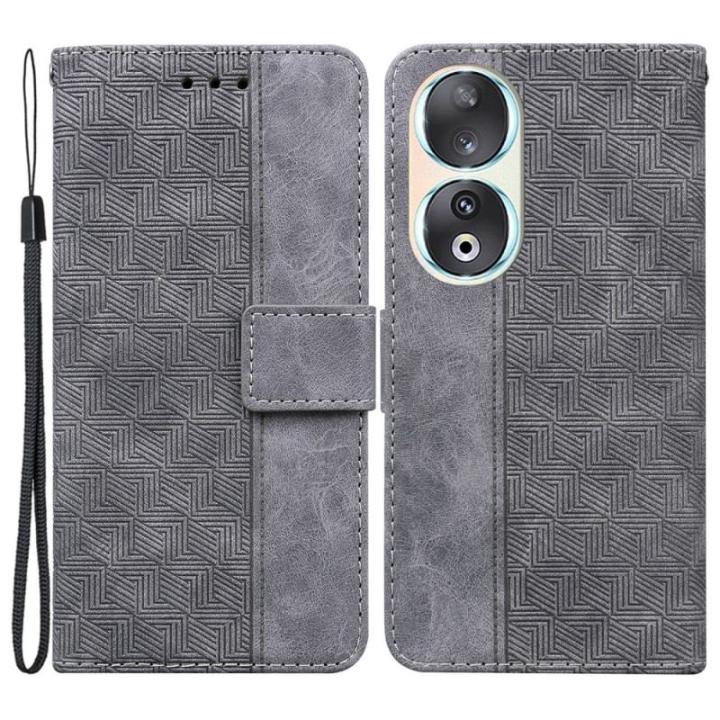 Flip Cover Honor 90 Med Snor Strappy Vævet Mønster