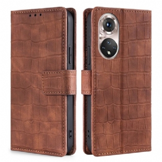 Flip Cover Honor 50 Pro Pro Skin-touch Crocodile
