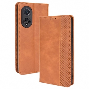 Cover Huawei Nova 9 Pro Flip Cover Stiliseret Vintage Lædereffekt