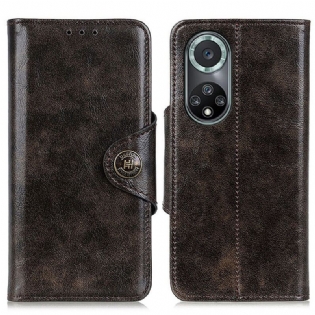 Læder Cover Huawei Nova 9 Pro Skinnende Imiteret Læder Khazneh
