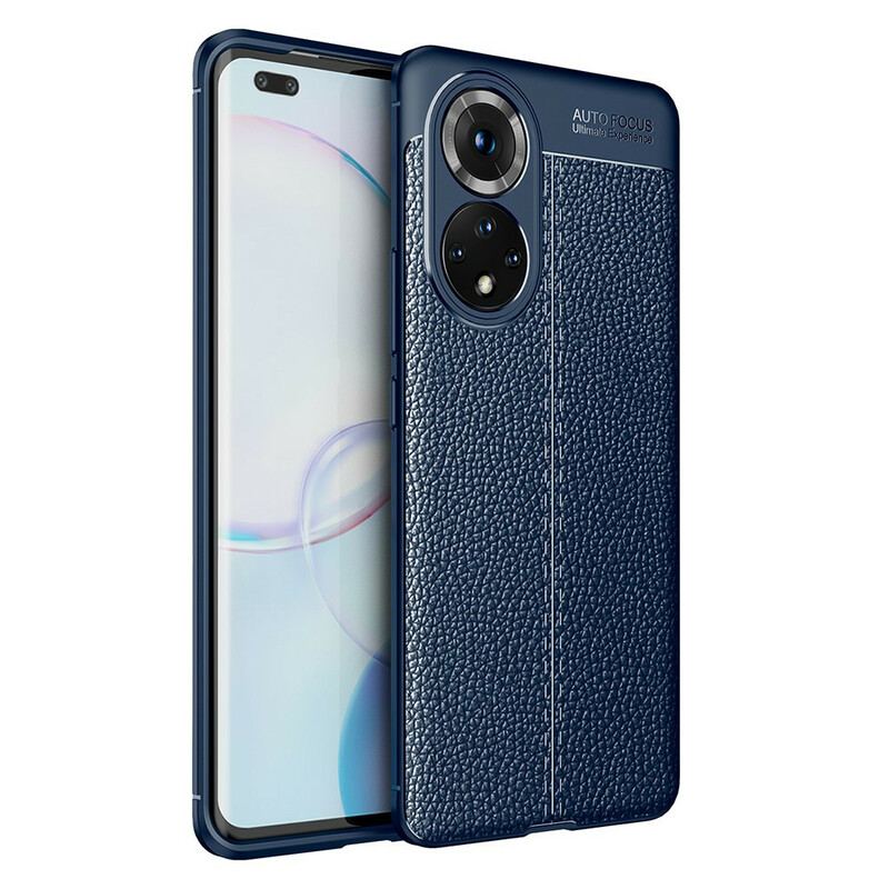 Mobilcover Huawei Nova 9 Pro Dobbelt Linje Litchi Læder Effekt