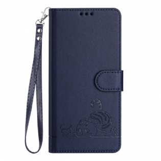 Læder Cover Motorola Edge 50 Pro Telefon Etui Tegneserie Rfid-beskyttelse