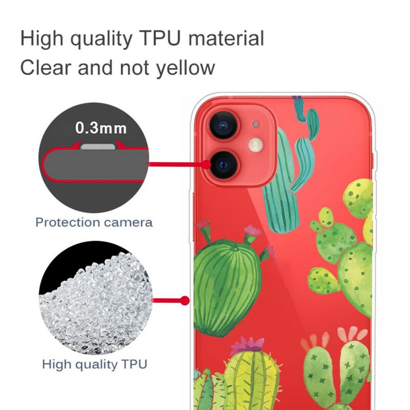 Cover iPhone 13 Mini Akvarel Kaktusser