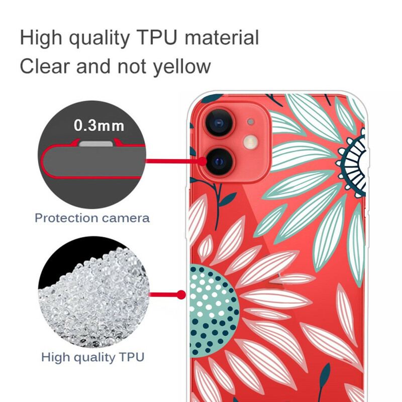 Cover iPhone 13 Mini Gennemsigtig En Blomst