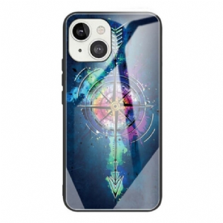 Cover iPhone 13 Mini Vindrose Hærdet Glas