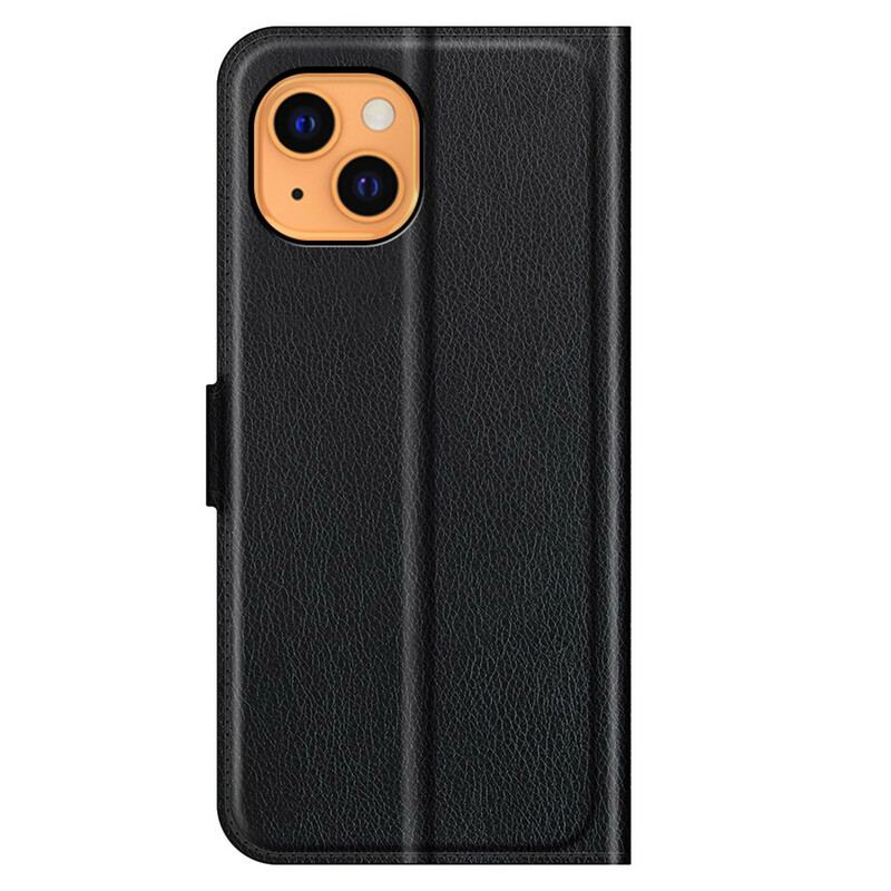 Flip Cover iPhone 13 Mini Klassisk Litchi-lædereffekt