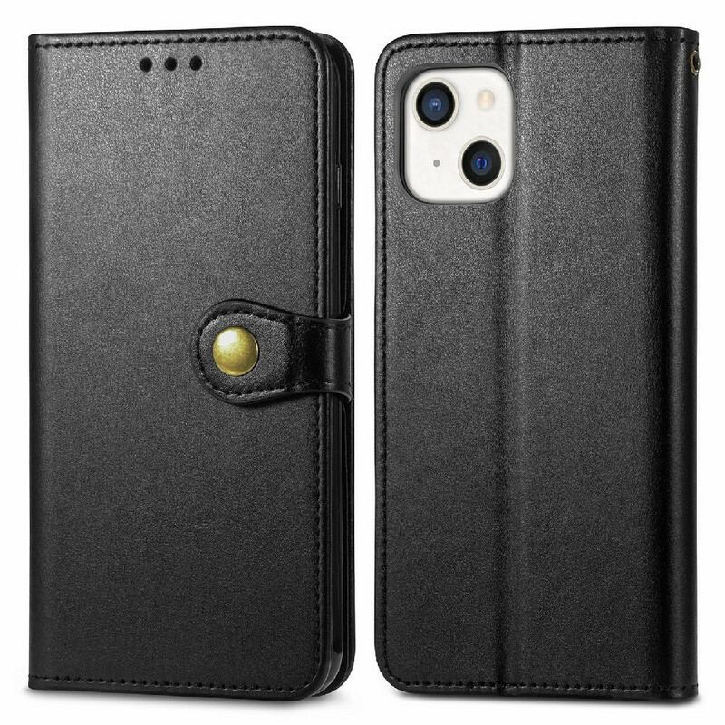 Flip Cover iPhone 13 Mini Kunstlæder Og Vintage Lås