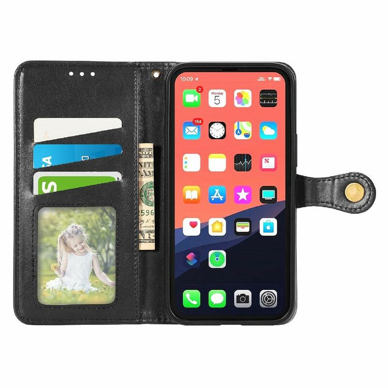 Flip Cover iPhone 13 Mini Kunstlæder Og Vintage Lås
