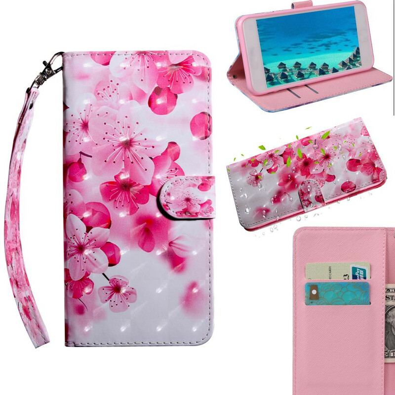 Flip Cover iPhone 13 Mini Lys Plet Blomster Blomstrer