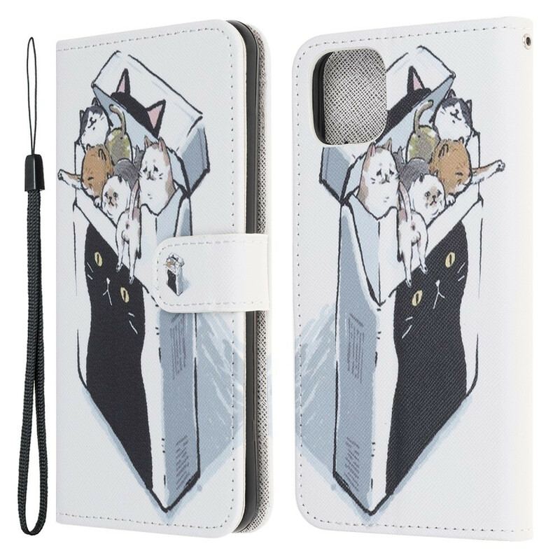 Flip Cover iPhone 13 Mini Med Snor Levering Thong Cats